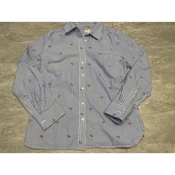 Bundle of TWO ~ Talbots Petite Small Button-Down Butterfly Shirt, Paisley Tunic - Picture 9 of 11